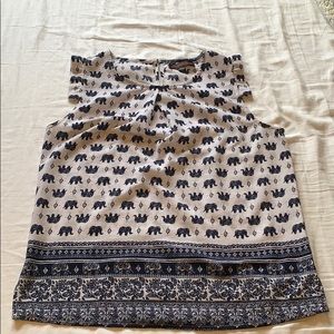 Medium blue elephant print blouse